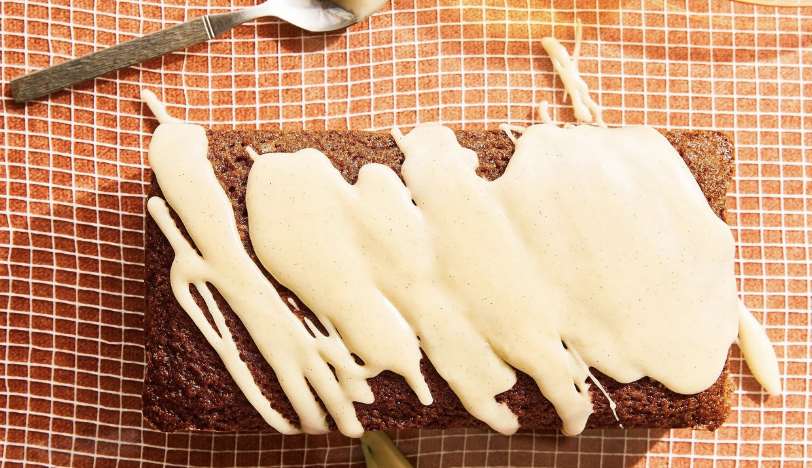 A spiced ginger cake with icing